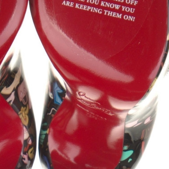 Christian Louboutin HotChick 100 pump Blk Patent Multi “Bored Lin Resille EU36 - Picture 13 of 14